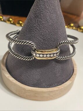 Two-Tone Rope Articulated Cuff Bracelet